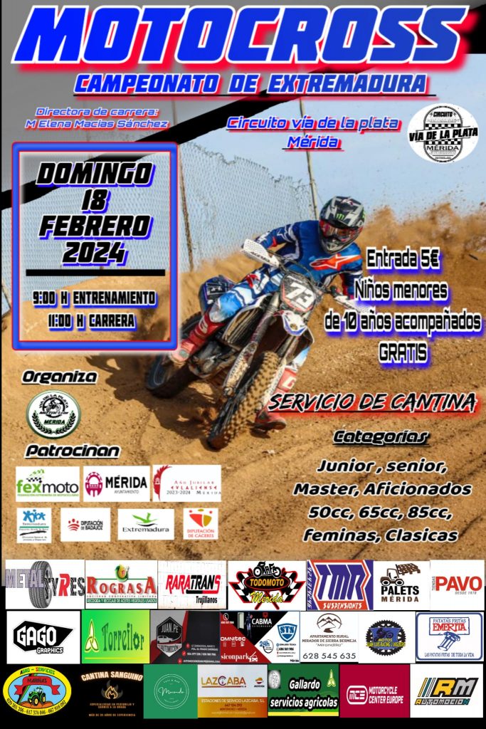 1ª Prueba del Campeonato de Extremadura de Motocross en Merida, Circuito Vía de La Plata - Royanejos